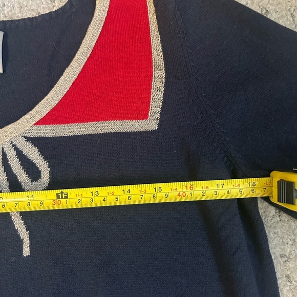 Anthropologie “HI There” Karen Walker bow sweater L in good used condition - Picture 7 of 8